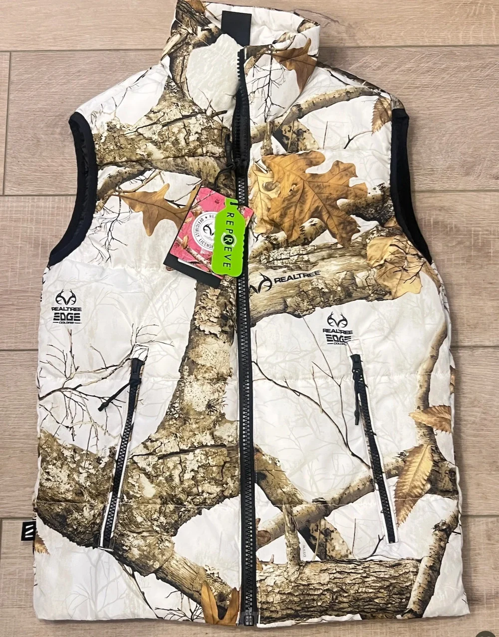 NEW THE VERY WARM REALTREE EDGE SNOW CAMO PUFFER VEST JACKET COAT SZ XXS